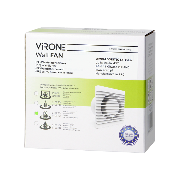 Bathroom fan 100mm, surface-mounted -with timer Bathroom fan 100mm, surface-mounted -with timer