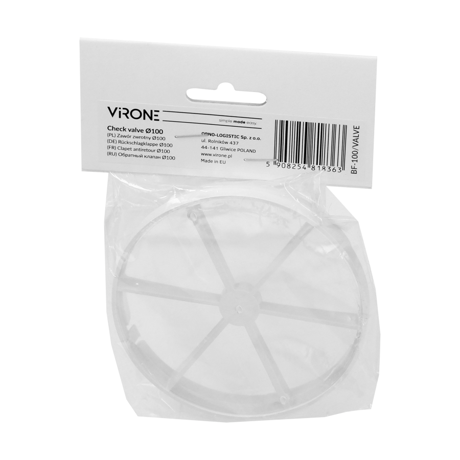 Zawór zwrotny Ø 100 do wentylatorów