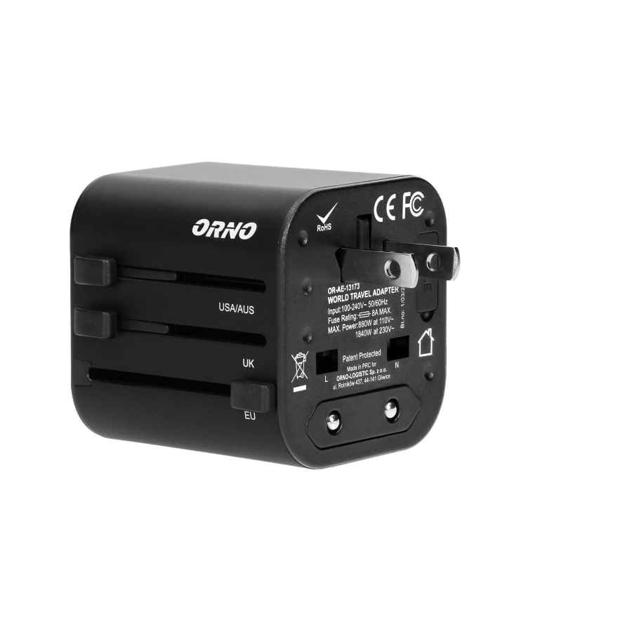 GOworld all-purpose travel adapter that fits in more than 200 countries, 100-240V, 8A