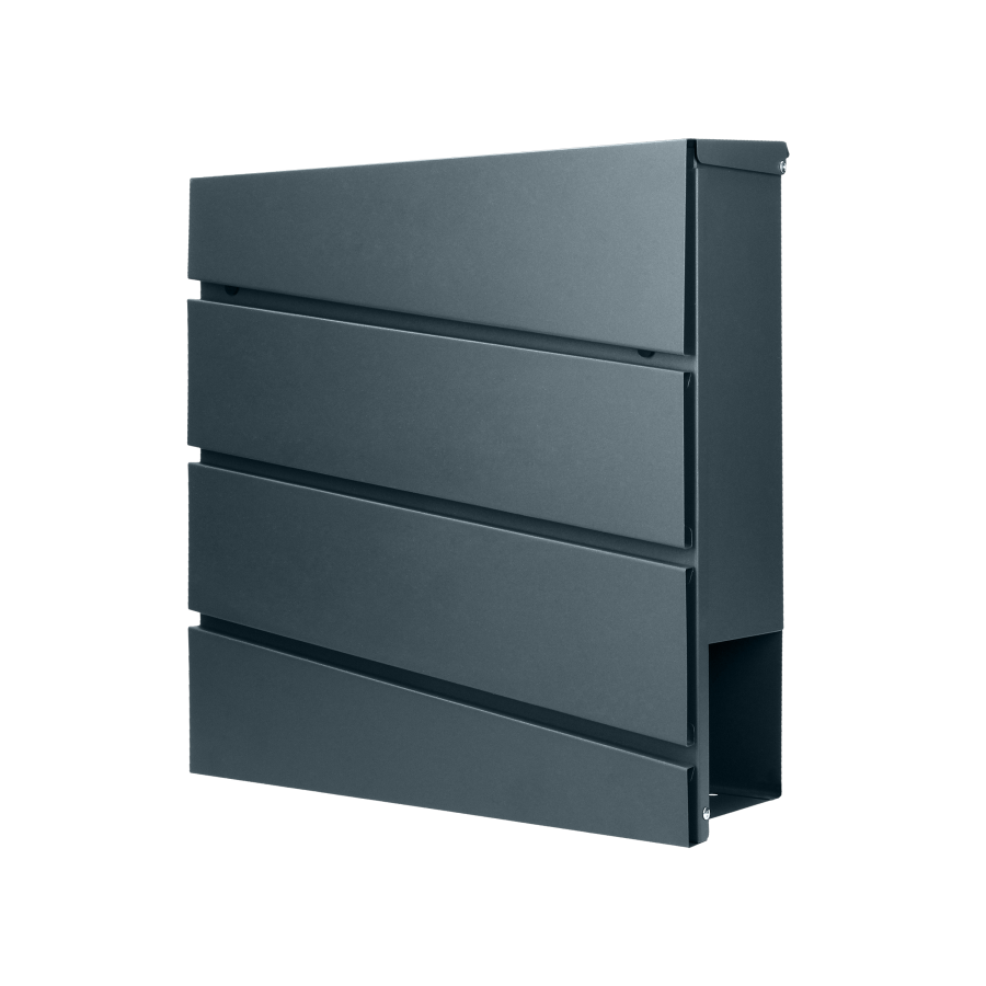 Skrzynka na listy BORNEO z galwanizowanej stali z  gazetnikiem, antracyt