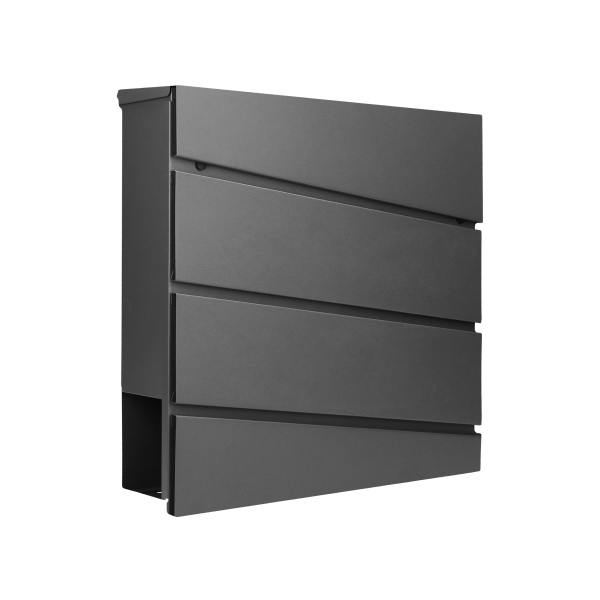 Skrzynka na listy BORNEO z galwanizowanej stali z  gazetnikiem, kolor czarny Skrzynka na listy BORNEO z galwanizowanej stali z  gazetnikiem, kolor czarny