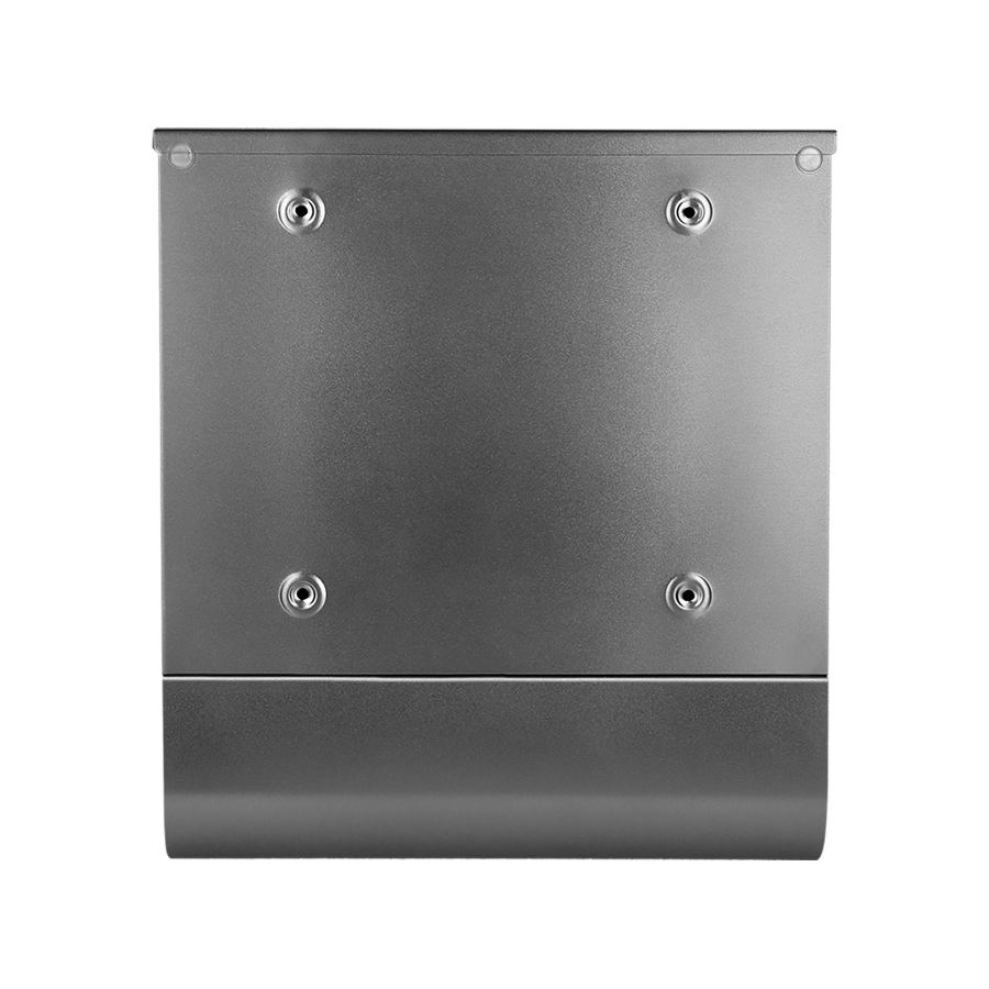 Skrzynka na listy HAITI z galwanizowanej stali z  gazetnikiem i okienkami i wizytownikiem, kolor czarny