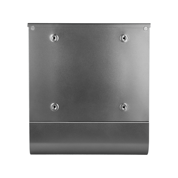 Skrzynka na listy HAITI z galwanizowanej stali z  gazetnikiem i okienkami i wizytownikiem, kolor czarny Skrzynka na listy HAITI z galwanizowanej stali z  gazetnikiem i okienkami i wizytownikiem, kolor czarny