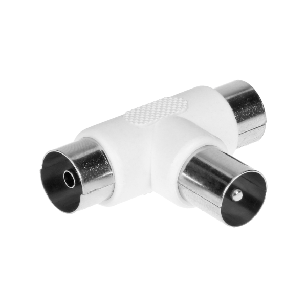 Złącze telewizyjne, trójnik "T", wtyk / 2xgniazdo Złącze telewizyjne, trójnik "T", wtyk / 2xgniazdo