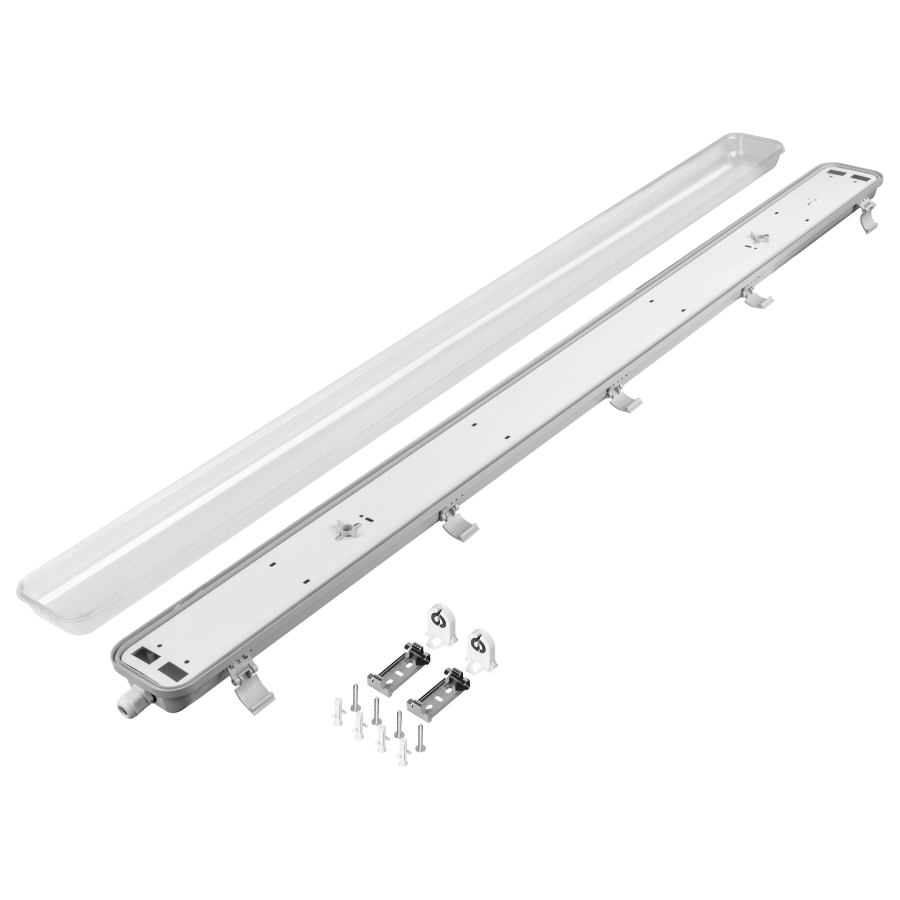 VUMBI III, dust-proof luminaire for T8 LED, IP65, 120cm