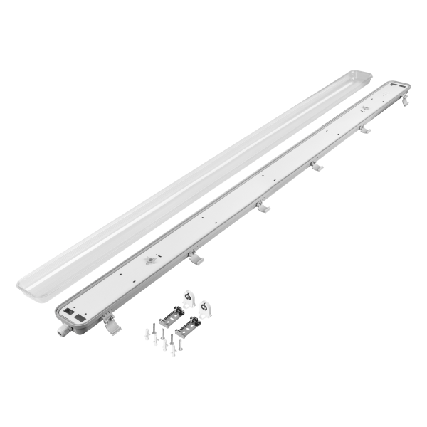 VUMBI III, dust-proof luminaire for T8 LED, IP65, 150cm