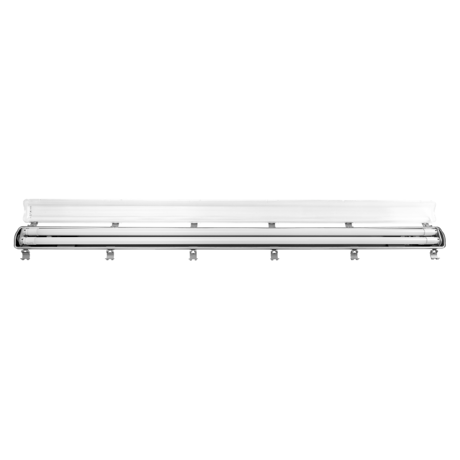 VUMBI II T8 LED 2x22W dust-proof luminaire, 4800lm, IP65, 4000K, with T8 LED tubes, 150 cm