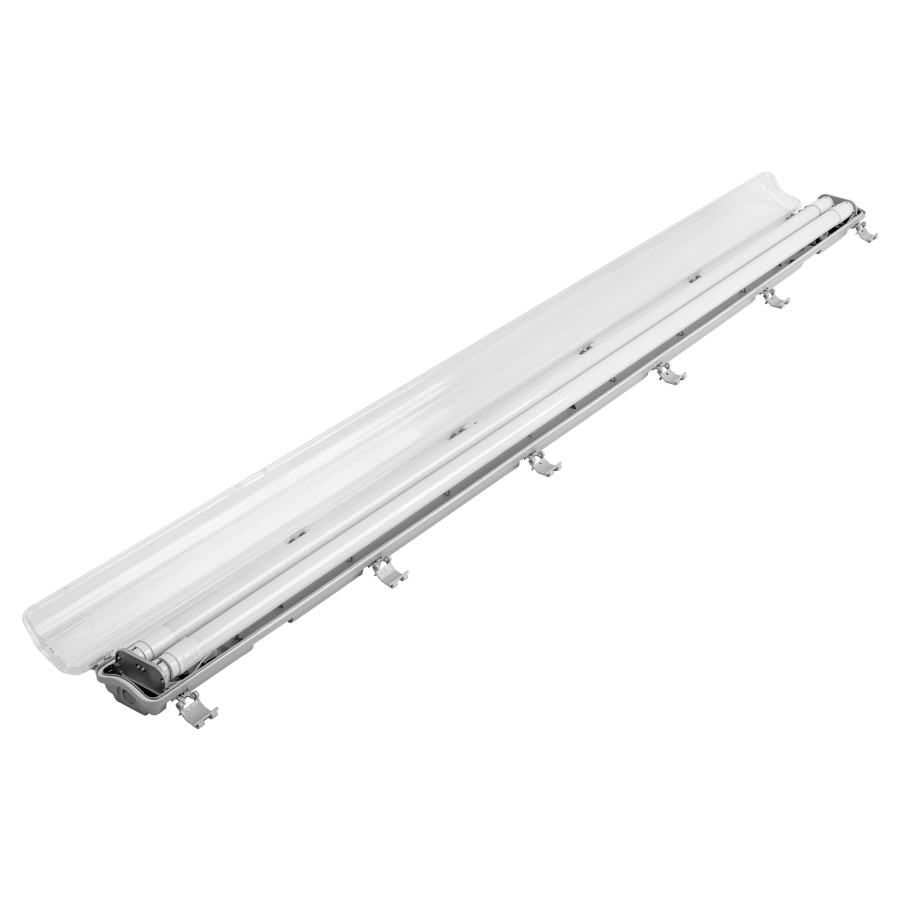 VUMBI II T8 LED 2x22W dust-proof luminaire, 4800lm, IP65, 4000K, with T8 LED tubes, 150 cm