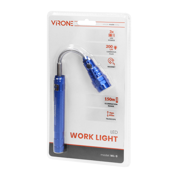 Latarka teleskopowa 17-57 cm, 3 LED, 4 x LR44, wyginana głowica, magnes Latarka teleskopowa 17-57 cm, 3 LED, 4 x LR44, wyginana głowica, magnes