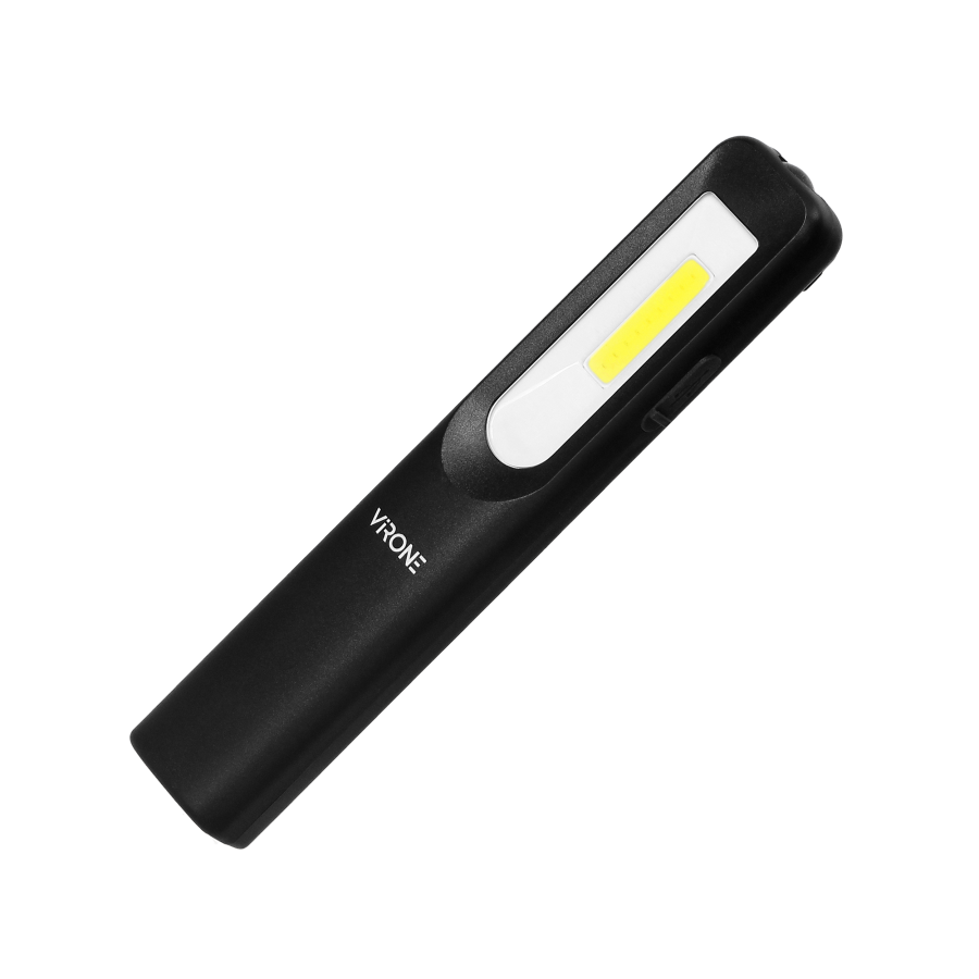 LED workshop torch 3W 200lm + 50lm, 1200mAh, 3 work modes: 100%, 50%, front diode, magnet, clip