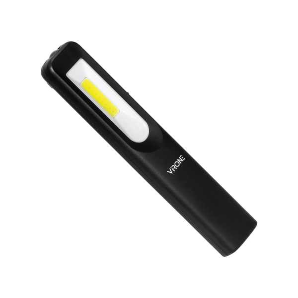 Latarka warsztatowa LED 3W 200lm + 50lm, 1200mAh, 3 tryby: 100%, 50%, dioda frontowa, magnes, klips Latarka warsztatowa LED 3W 200lm + 50lm, 1200mAh, 3 tryby: 100%, 50%, dioda frontowa, magnes, klips