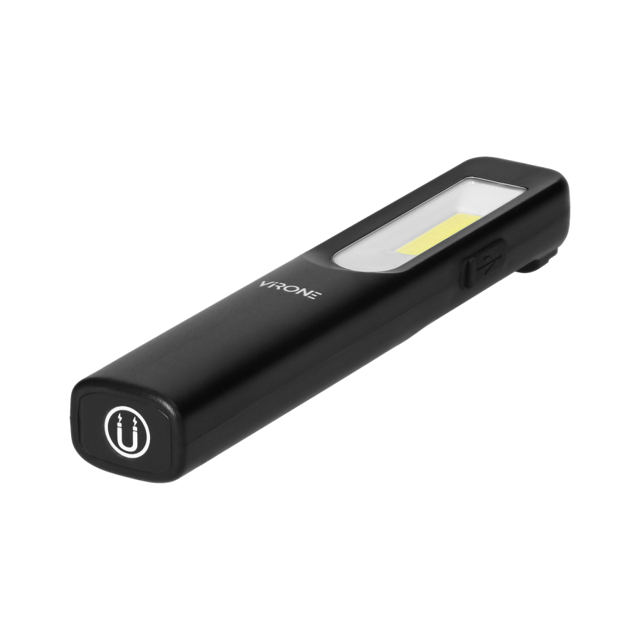 LED workshop torch 3W 200lm + 50lm, 1200mAh, 3 work modes: 100%, 50%, front diode, magnet, clip