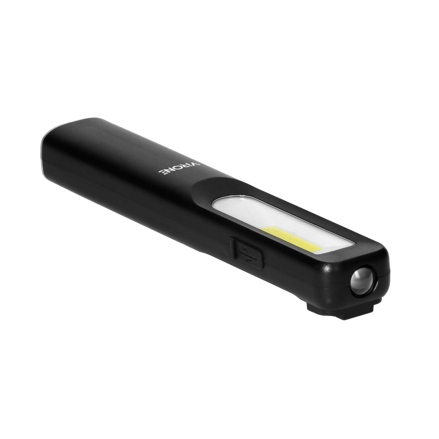 LED workshop torch 3W 200lm + 50lm, 1200mAh, 3 work modes: 100%, 50%, front diode, magnet, clip