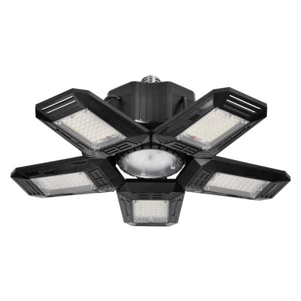 RIGEL LED lampa warsztatowa składana 5-skrzydłowa, E27 55W, 6500K, 4950lm RIGEL LED lampa warsztatowa składana 5-skrzydłowa, E27 55W, 6500K, 4950lm