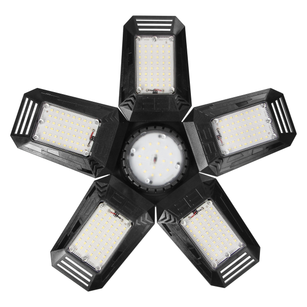 RIGEL LED 5-wing folding workshop lamp, E27 55W, 6500K, 4950lm RIGEL LED 5-wing folding workshop lamp, E27 55W, 6500K, 4950lm