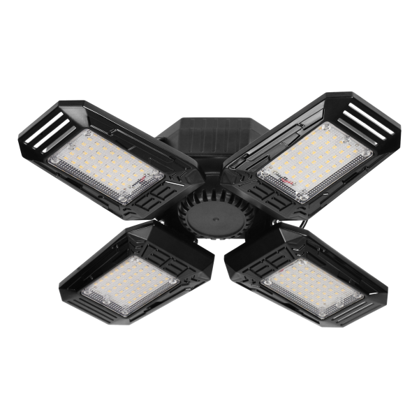 SYRIUSZ LED Składana lampa warsztatowa 4-skrzydłowa, E27, 72W, 4000K, 6480lm