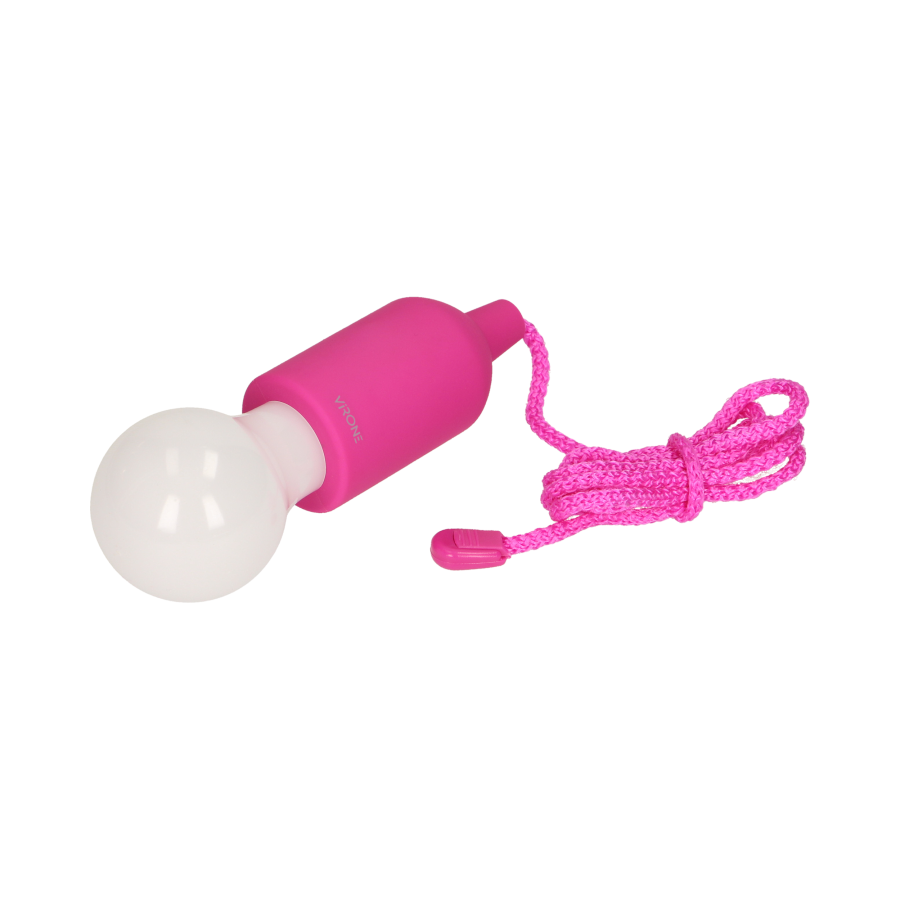 LED pull night light, 1W LED, 3 x AAA, pink