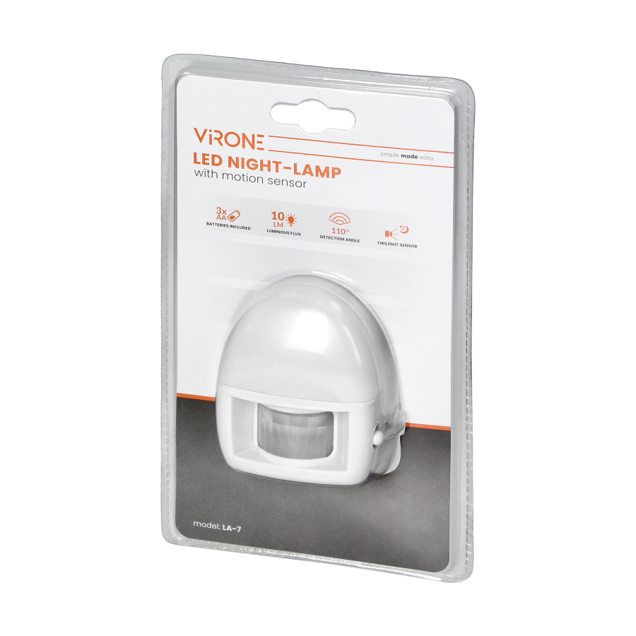 Battery night lamp 3xLED with motion sensor, 3xAA