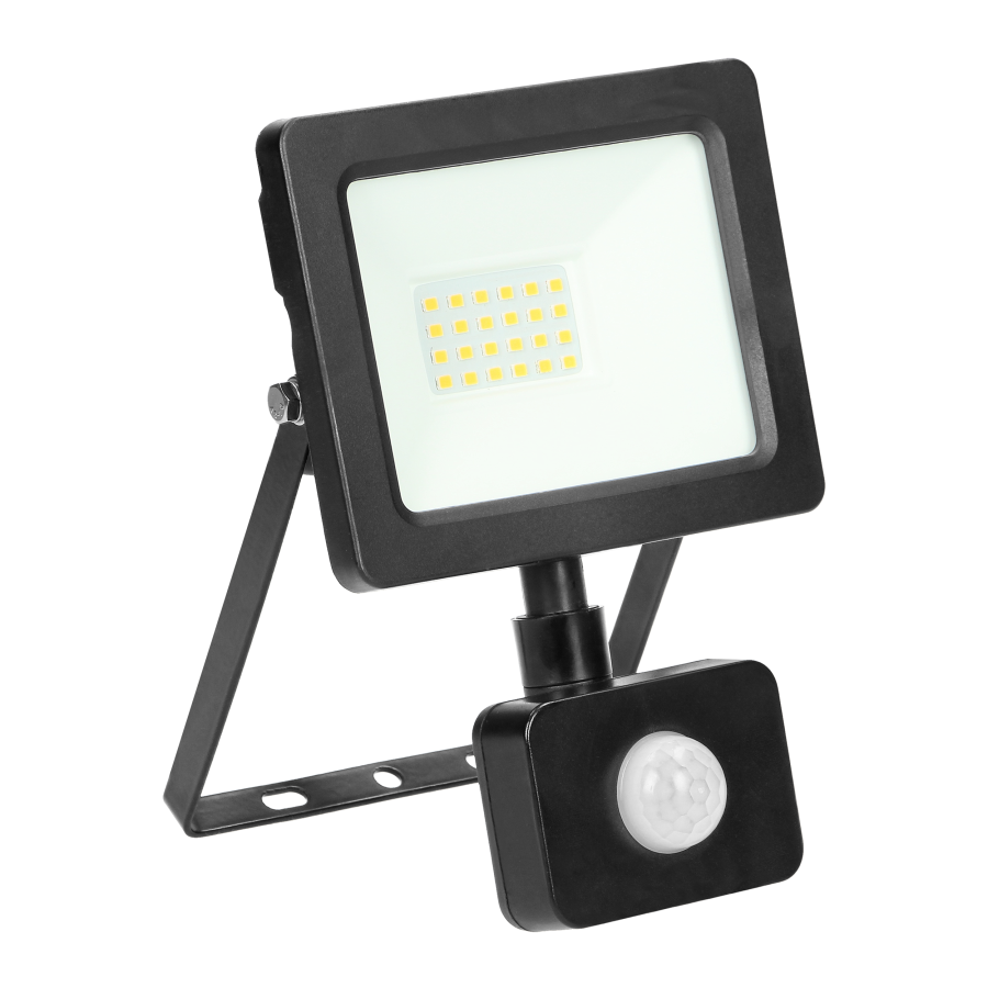 ALLED LED floodlight with PIR motion sensor 20W, 1500lm, IP44, 4000K, Alu+glass