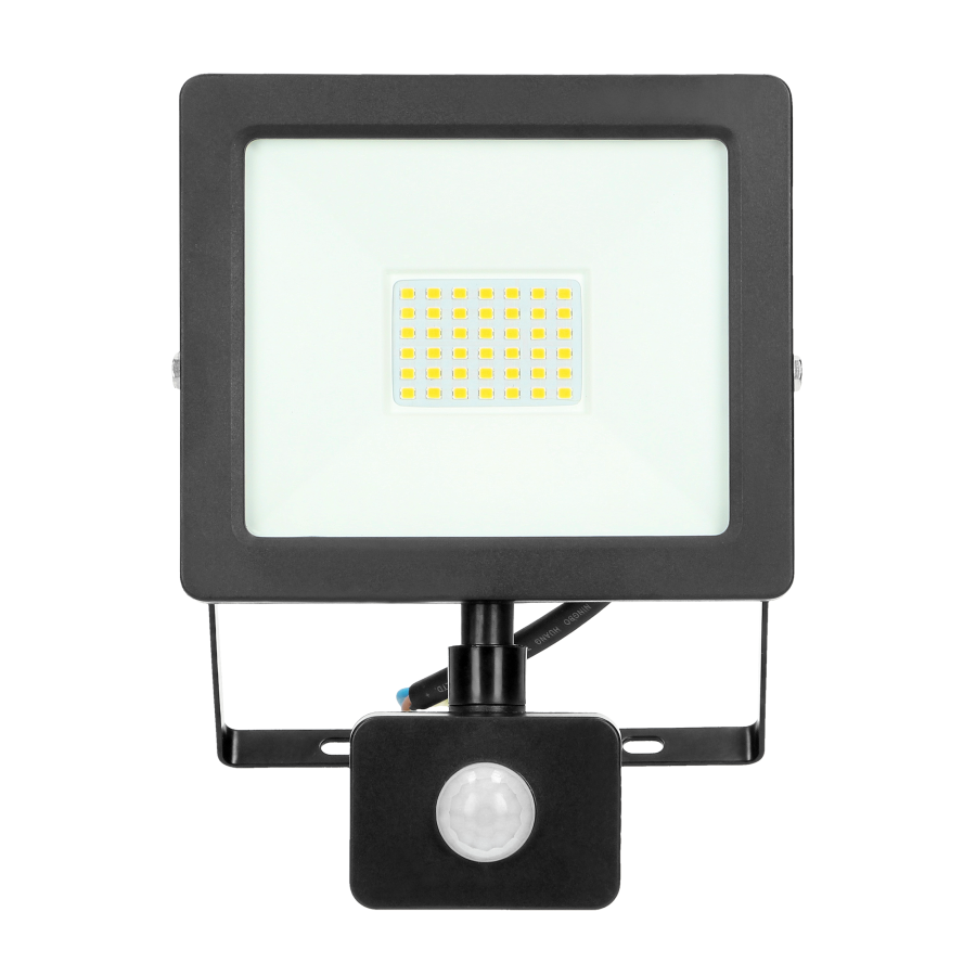ALLED LED floodlight with PIR motion sensor 30W, 2300lm, IP44, 4000K, Alu+glass