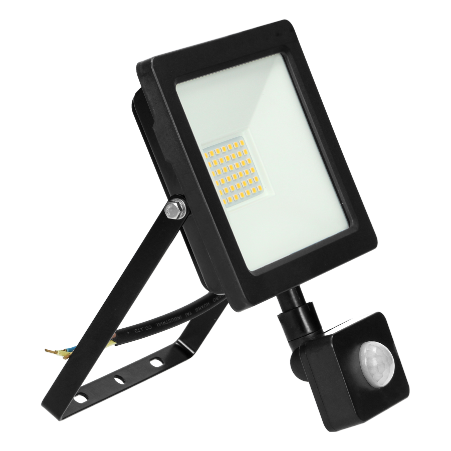 ALLED 30W Naświetlacz LED z PIR, 2300lm, IP44, 4000K, Alu+Glass