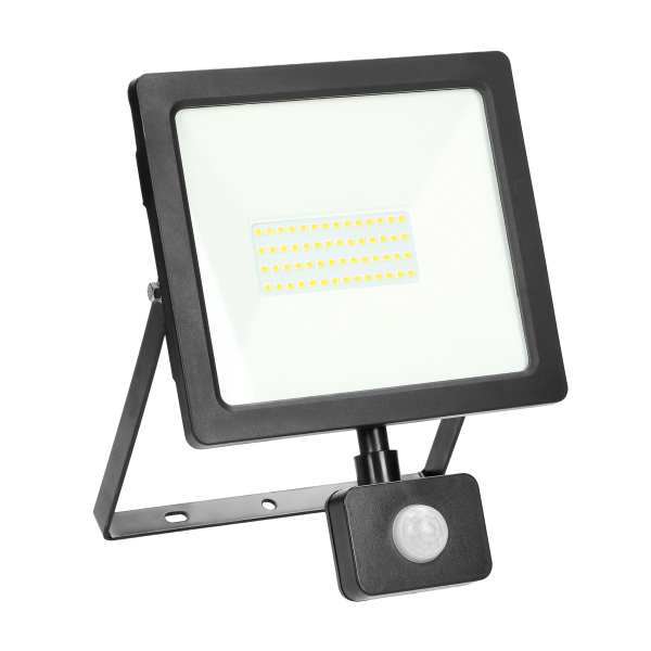 ALLED LED floodlight with PIR motion sensor 50W, 3700lm, IP44, 4000K, Alu+glass ALLED LED floodlight with PIR motion sensor 50W, 3700lm, IP44, 4000K, Alu+glass