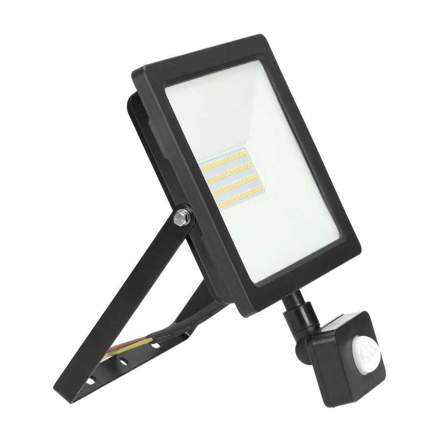 ALLED 50W Naświetlacz LED z PIR, 3700lm, IP44, 4000K, Alu+Glass