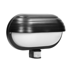 MUSAM garden lamp with 180° motion sensor and a screen , 1x15W, E27, IP44, plastic, black
