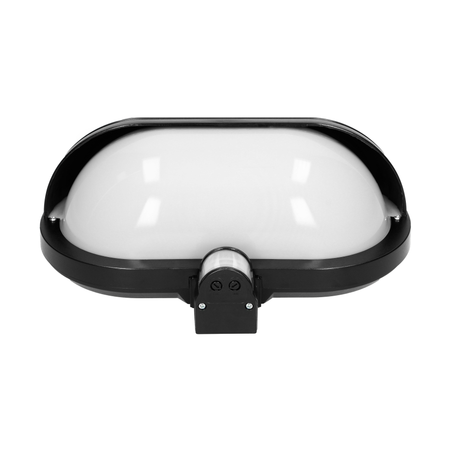 MUSAM garden lamp with 180° motion sensor and a screen , 1x15W, E27, IP44, plastic, black