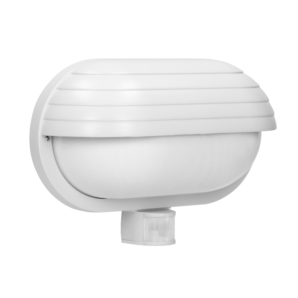 MUSAM garden lamp with 180° motion sensor and a screen , 1x15W, E27, IP44, plastic, white MUSAM garden lamp with 180° motion sensor and a screen , 1x15W, E27, IP44, plastic, white