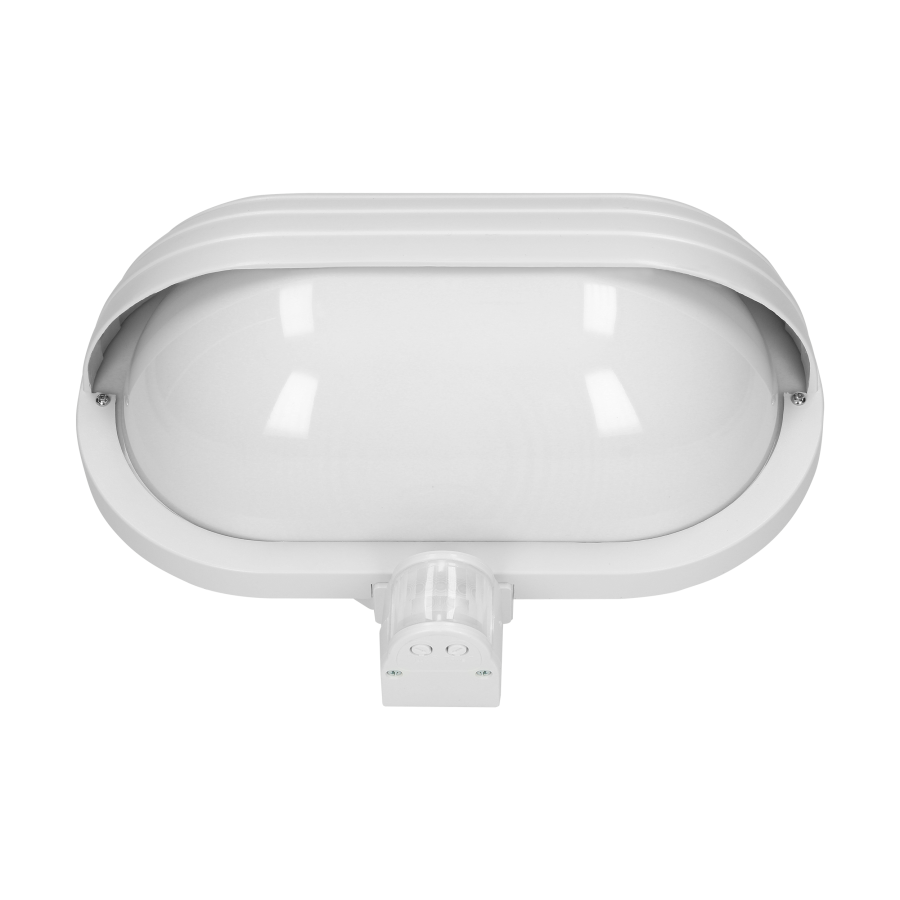 MUSAM garden lamp with 180° motion sensor and a screen , 1x15W, E27, IP44, plastic, white