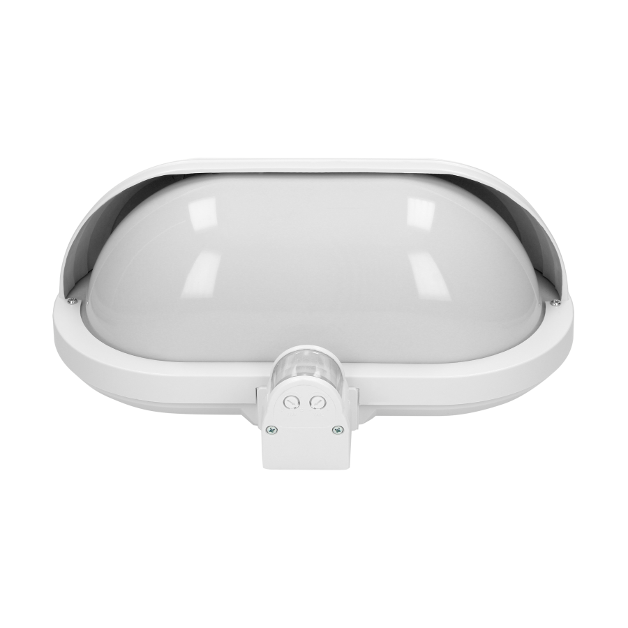 MUSAM garden lamp with 180° motion sensor and a screen , 1x15W, E27, IP44, plastic, white