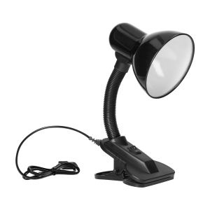 LATSA, lampa biurkowa z klipsem, 10W, E27, stal + tworzywo, czarna