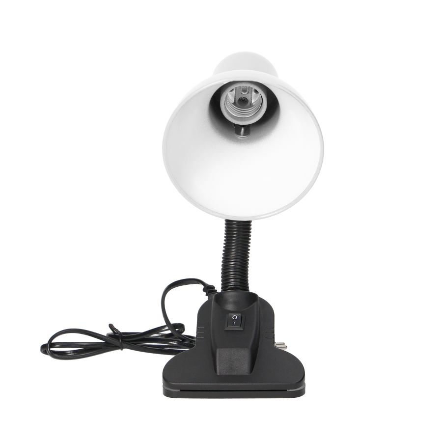 LATSA, lampa biurkowa z klipsem, 10W, E27, stal + tworzywo, biała