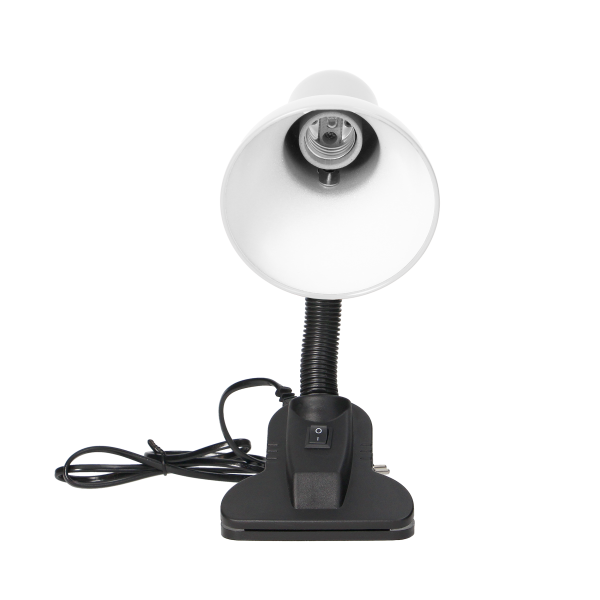 LATSA, lampa biurkowa z klipsem, 10W, E27, stal + tworzywo, biała LATSA, lampa biurkowa z klipsem, 10W, E27, stal + tworzywo, biała