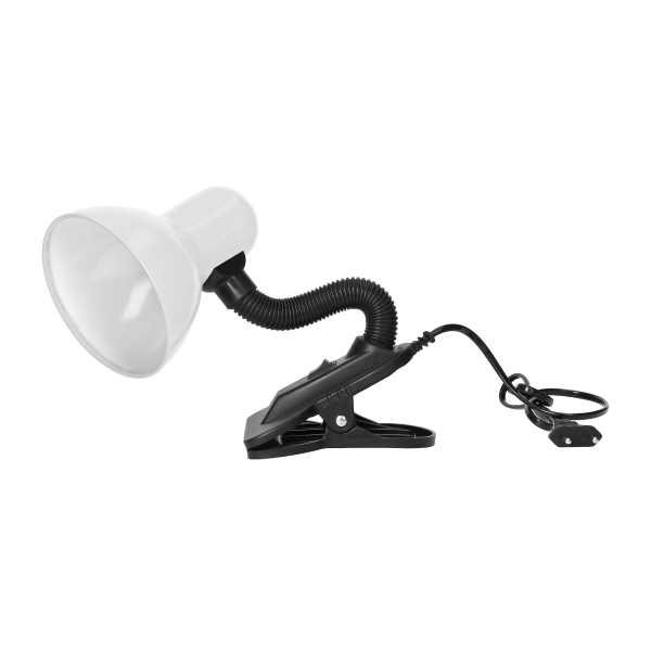 LATSA, lampa biurkowa z klipsem, 10W, E27, stal + tworzywo, biała LATSA, lampa biurkowa z klipsem, 10W, E27, stal + tworzywo, biała