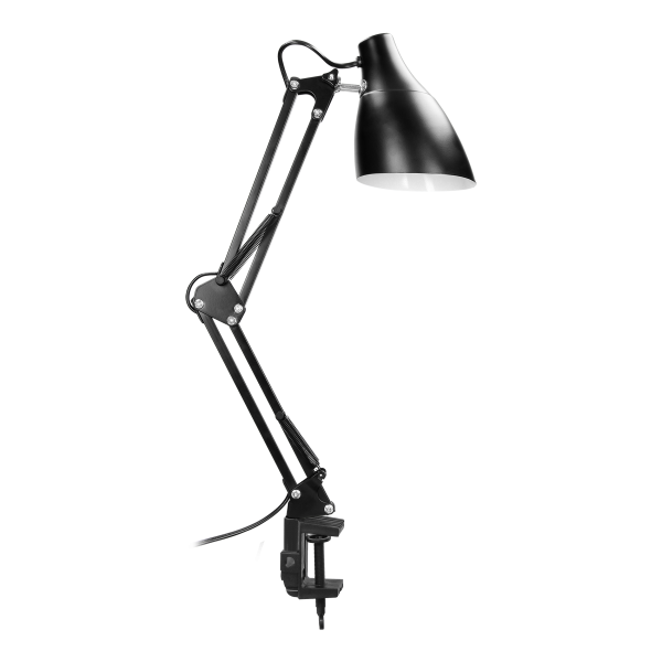DIAN, lampa biurkowa przykręcana, 60W, E27, stalowa, czarna