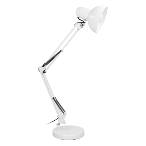 DEON, lampa biurkowa, 10W, E27, wysoka, stal, biała
