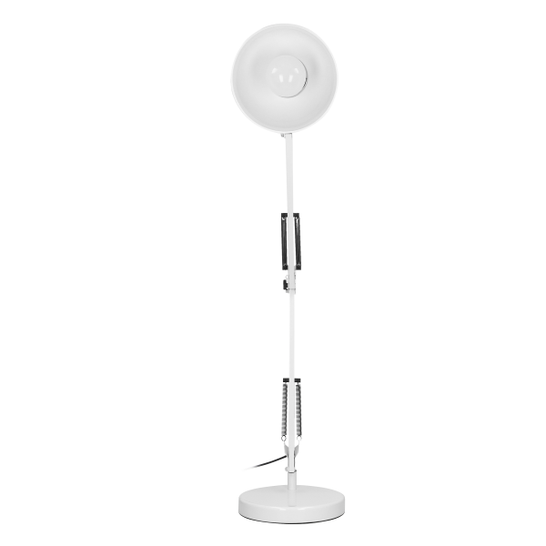DEON, lampa biurkowa, 10W, E27, wysoka, stal, biała DEON, lampa biurkowa, 10W, E27, wysoka, stal, biała