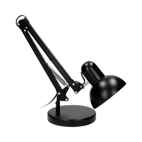 DEON, lampa biurkowa, 10W, E27, wysoka, stal, czarna