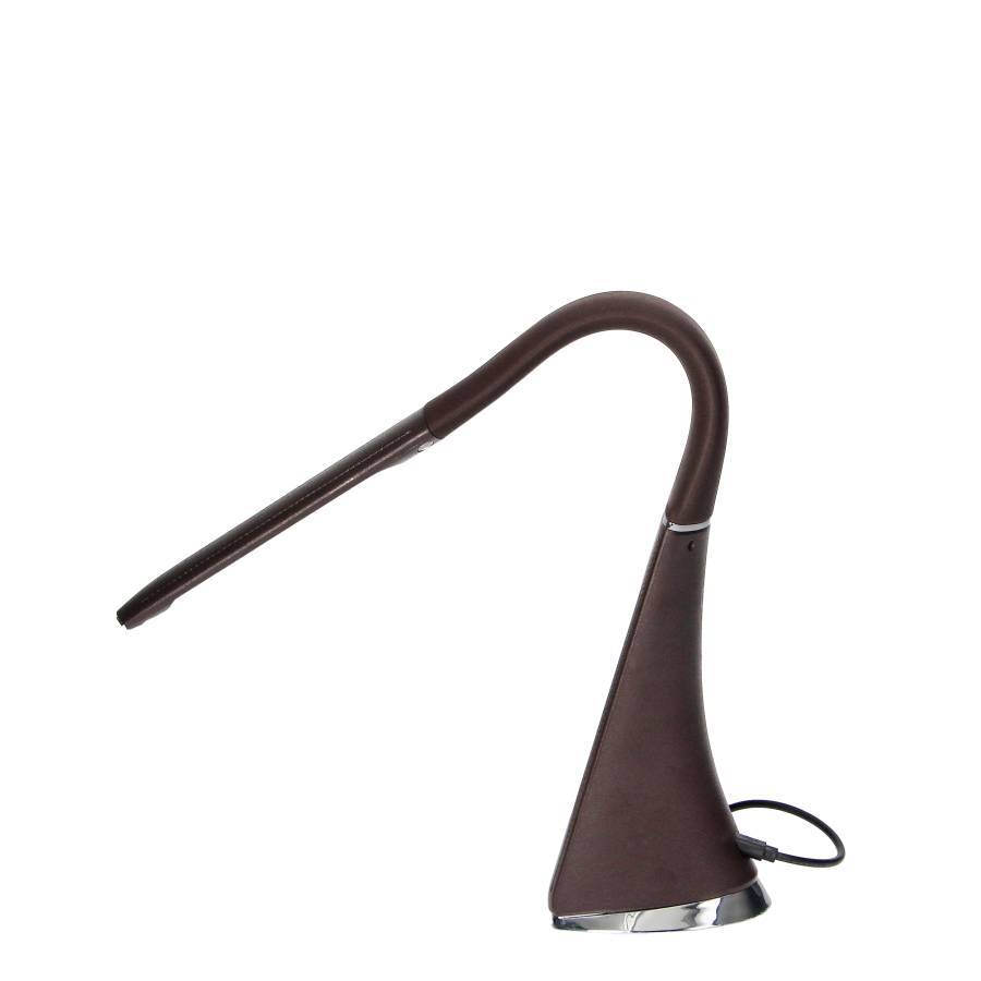 DOLOMIT LED 5W, lampka biurkowa z budzikiem, 300lm, 4000K, brązowa