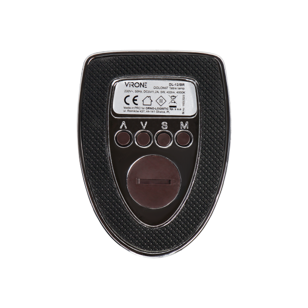 DOLOMIT LED 5W, lampka biurkowa z budzikiem, 300lm, 4000K, brązowa