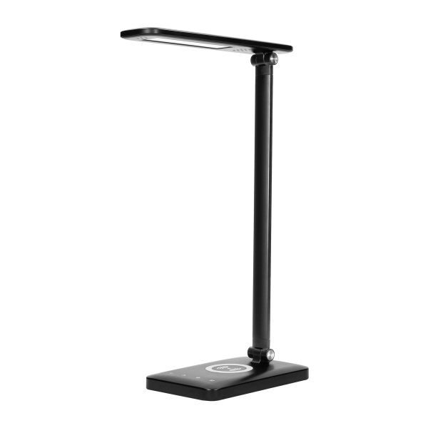 ISIYO LED 7W desk lamp with wireless charger and USB port, 390lm, 3000-4000-6000K, color temp. adjustment, dimmer, black ISIYO LED 7W desk lamp with wireless charger and USB port, 390lm, 3000-4000-6000K, color temp. adjustment, dimmer, black