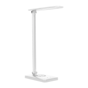 ISIYO LED 7W Lampka biurkowa z ładowarką indukcyjną i USB, 390lm, 3000-4000-6000K, zmiana temperatury barwowej i funkcja ściemni