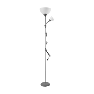 URLAR floor lamp, 175 cm, E27 max 40W, E14 max 25W, grey