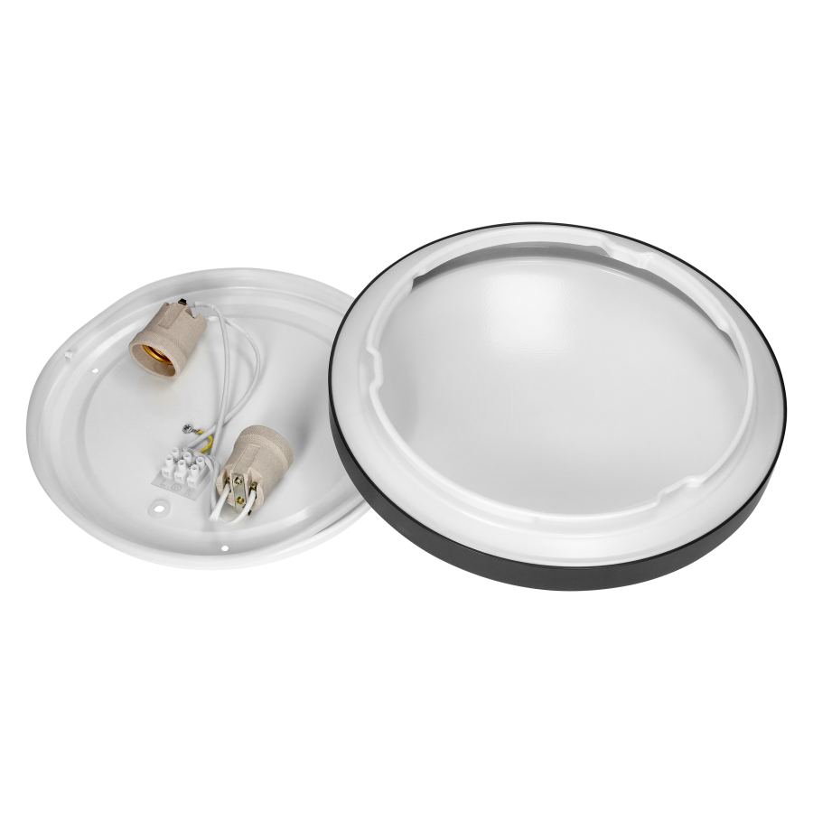 SELENE plafon 2xE27, max. 2x15W, IP54, czarny