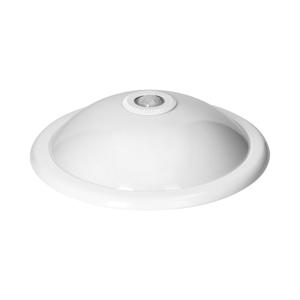 ROVO PC, plafon oświetleniowy z czujnikiem ruchu 360st, 2x18W, E27, IP20, polikarbon mleczny ROVO PC, plafon oświetleniowy z czujnikiem ruchu 360st, 2x18W, E27, IP20, polikarbon mleczny