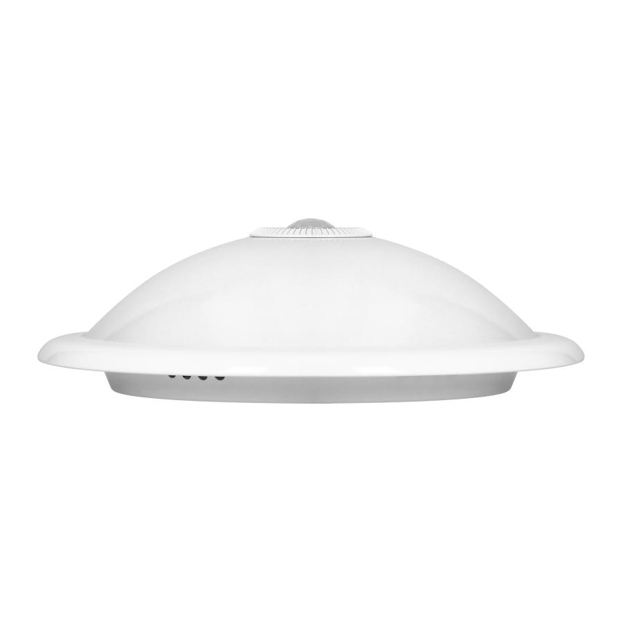 ROVO PC, plafon oświetleniowy z czujnikiem ruchu 360st, 2x18W, E27, IP20, polikarbon mleczny