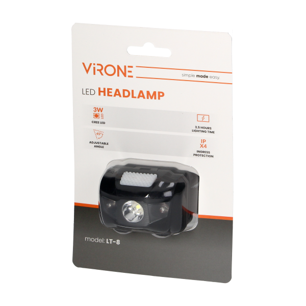 Latarka czołowa LED CREE 3W + 2 czerwone diody LED Latarka czołowa LED CREE 3W + 2 czerwone diody LED