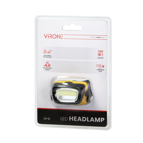 LED COB headlamp 3W, 170lm, 3 x AAA, movable light head LED COB headlamp 3W, 170lm, 3 x AAA, movable light head